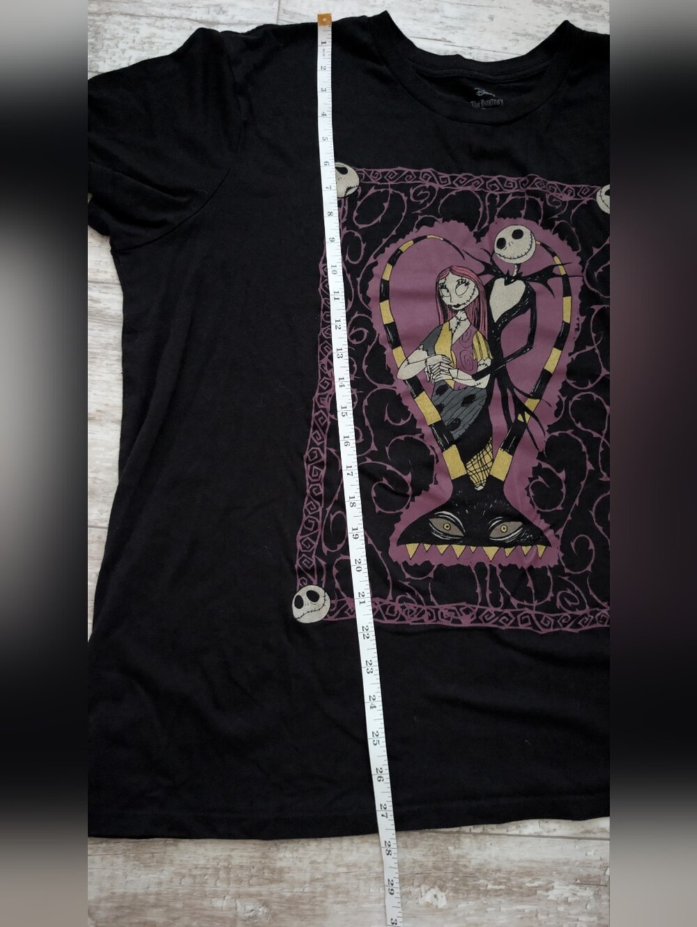 Disney Jack Skellington & Sally Heart Graphic Tee - Black, Purple, Yellow - Picture 5 of 5